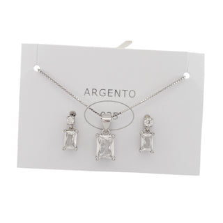 SET ORECCHINI E COLLANA BAGUETTE